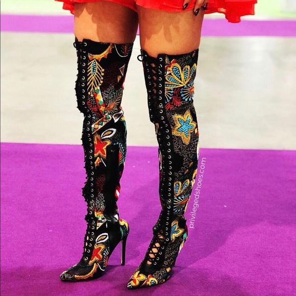 Privileged Fonesca Multi Color Thigh high boots - Picture 2 of 5